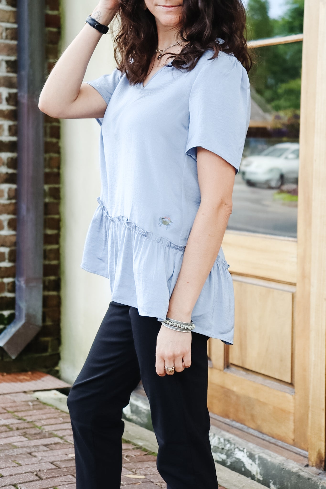 Ruffle Peplum Blouse
