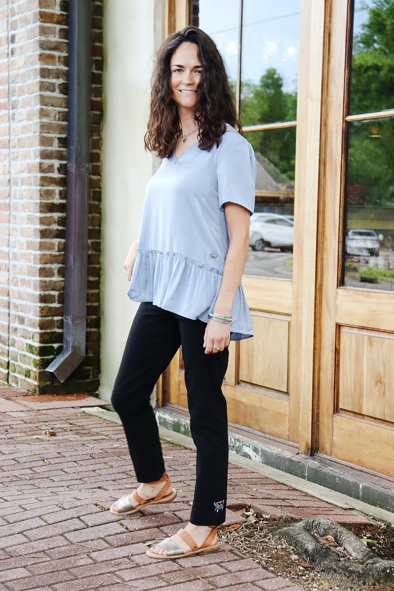 Ruffle Peplum Blouse