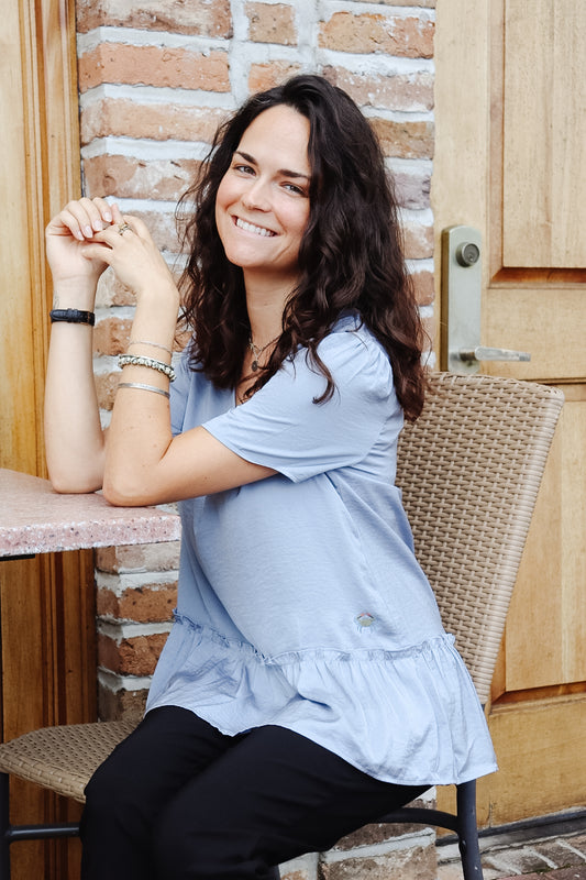 Ruffle Peplum Blouse